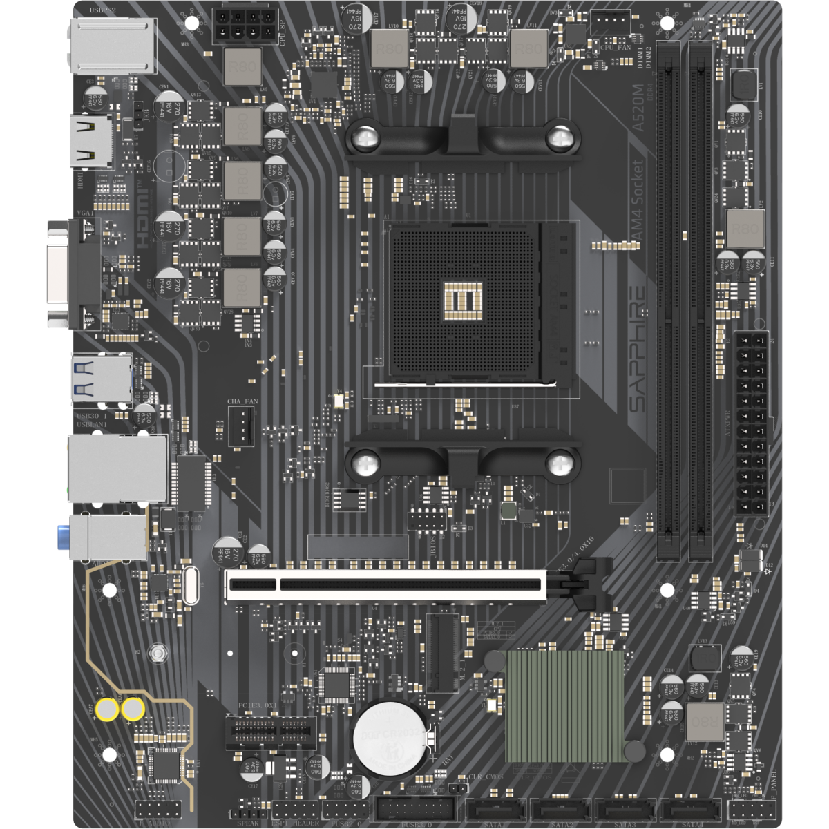 Carte mère Sapphire A520M-E - 52119-04-40G