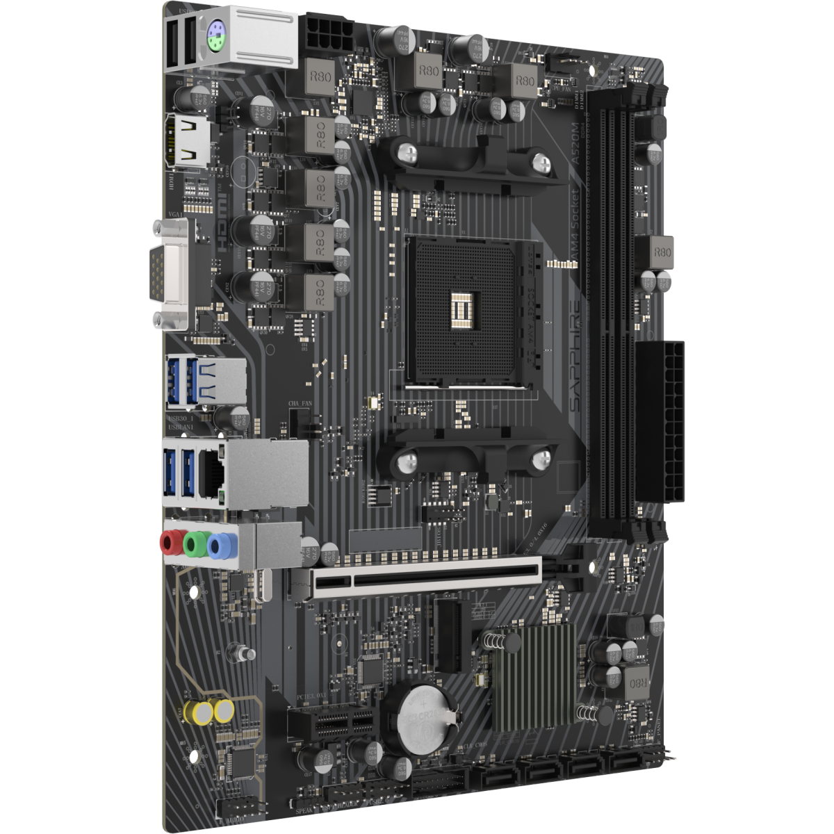 Carte mère Sapphire A520M-E - 52119-04-40G - photo 2