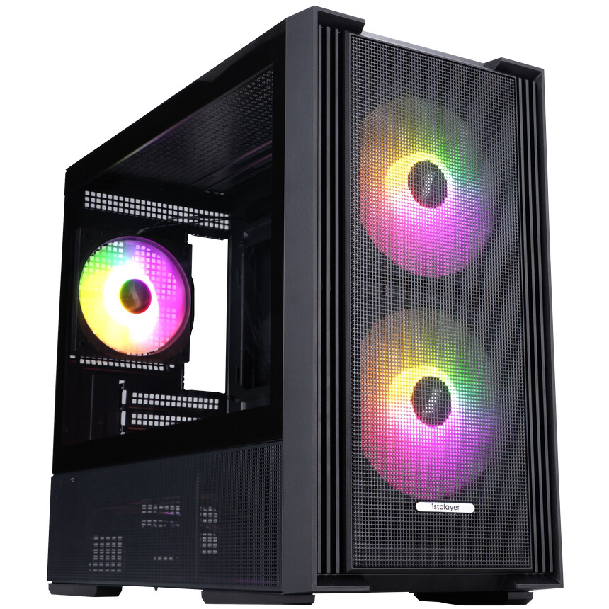 Boîtier 1STPLAYER AU6 ARGB Black - AU6-BK-2FA7-14-2FA7R-1FA7