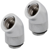 Raccord dangle pour système de refroidissement par eau Corsair Hydro X Series XF Adapter 2-pack 45° Angled rotary Silver (CX-9055001-WW)