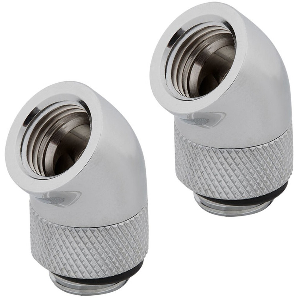 Raccord dangle pour système de refroidissement par eau Corsair Hydro X Series XF Adapter 2-pack 45° Angled rotary Silver - CX-9055001-WW