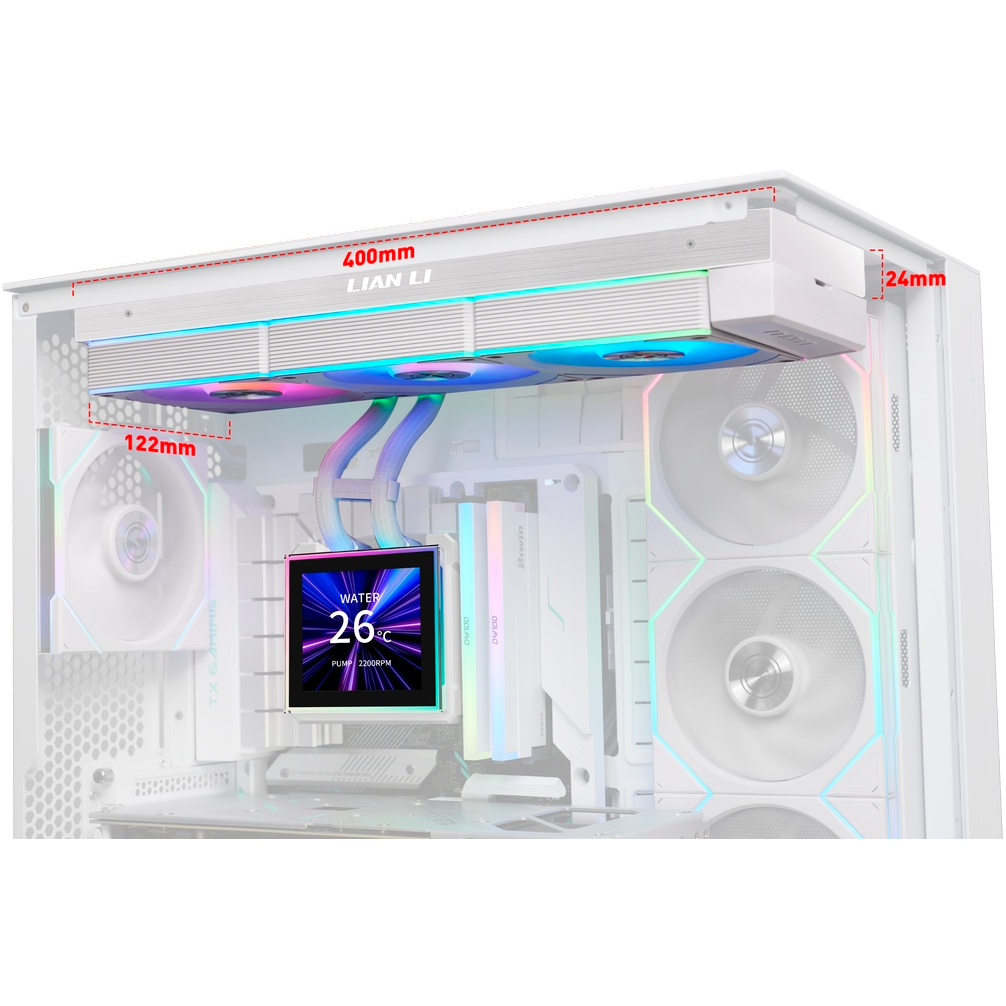Système de refroidissement liquide Lian Li HydroShift II LCD-S 360CL White - G89.GHS2LCDS36CW.R0 - photo 5