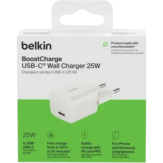 Chargeur secteur réseau Belkin BoostCharge USB-C Wall Charger 25W White - WCA012kqWH - photo 4