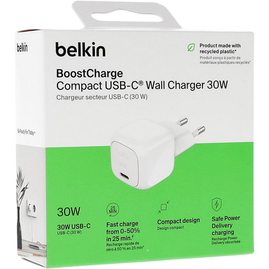 Chargeur secteur pour réseau Belkin BoostCharge Compact USB-C Wall Charger 30W White - WCA008KQWH - photo 6