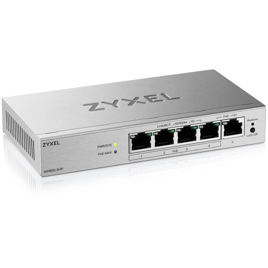 Commutateur (switch) Zyxel GS1200-5HP V3 - GS1200-5HPV3