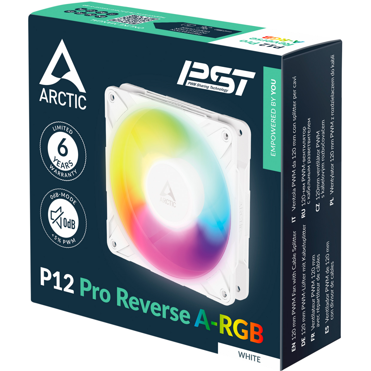 Ventilateur pour boîtier Arctic P12 Pro Reverse A-RGB White - ACFAN00325A - photo 6