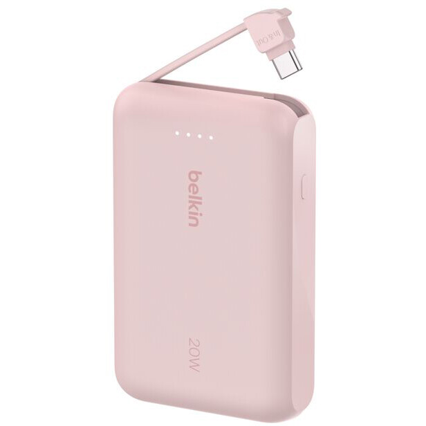 batterie externe Belkin BoostCharge Power Bank 10K with Integrated Cable Pink - BPB021hqPK - photo 2