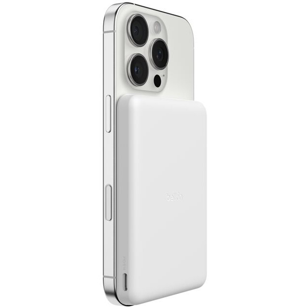 batterie externe Belkin BoostCharge Slim Magnetic Power Bank 5K White - BPD010hqWH