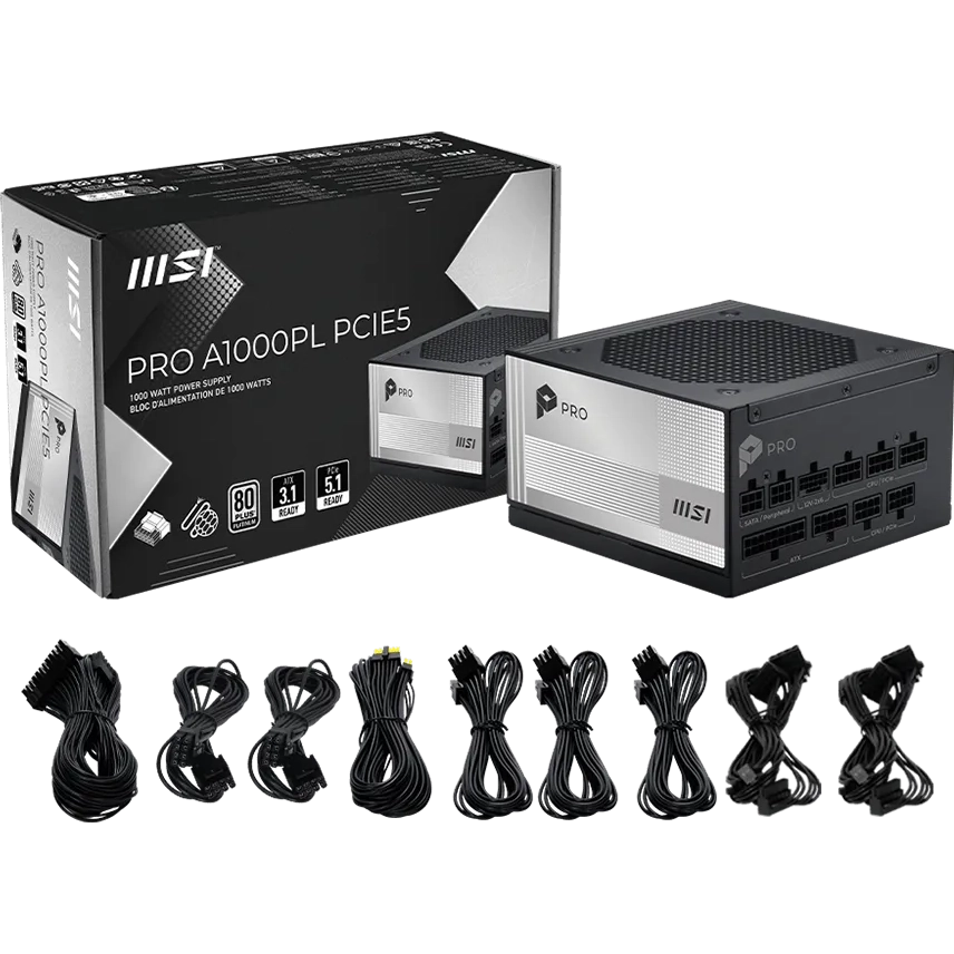 Alimentation électrique 1000W MSI PRO A1000PL PCIE5 - 306-7ZPLX - photo 5
