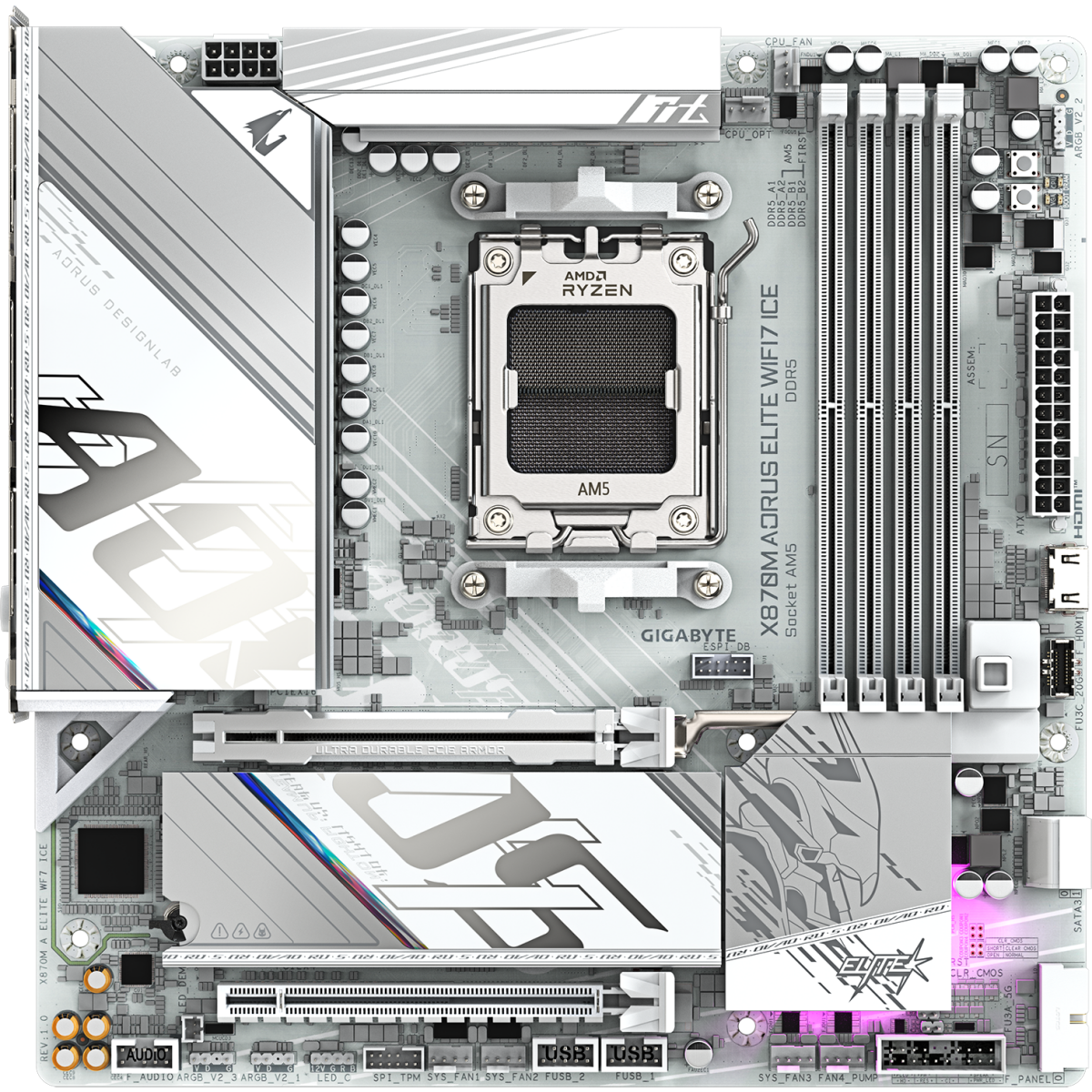 Carte mère Gigabyte X870M AORUS ELITE WIFI7 ICE