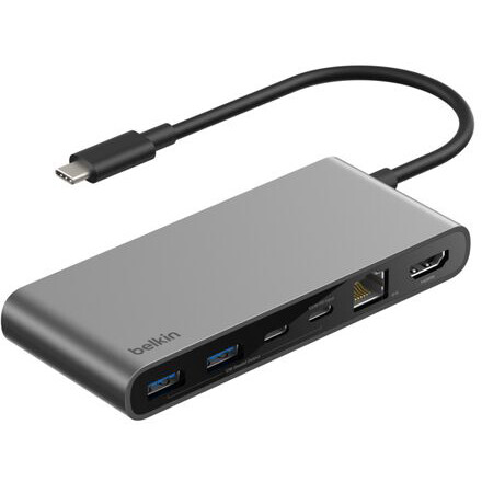 station daccueil Belkin 8-Port USB-C Hub with 2.5Gb Ethernet Space Gray - INC024hqSGY