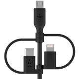 Câble USB - microUSB/USB Type-C/Lightning, 1m, Belkin CAC001bt1MBK