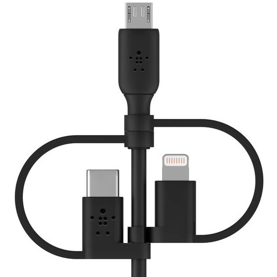 Câble USB - microUSB/USB Type-C/Lightning, 1m, Belkin CAC001bt1MBK - photo 2