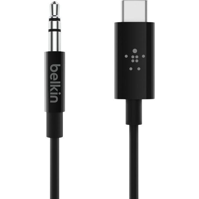 câble USB Type-C - 3.5 Jack, 0.9m, Belkin F7U079bt03-BLK