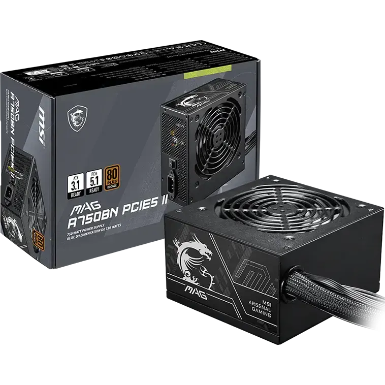 Alimentation électrique 750W MSI MAG A750BN PCIE5 II - 306-7ZPSX11-CE0 - photo 5