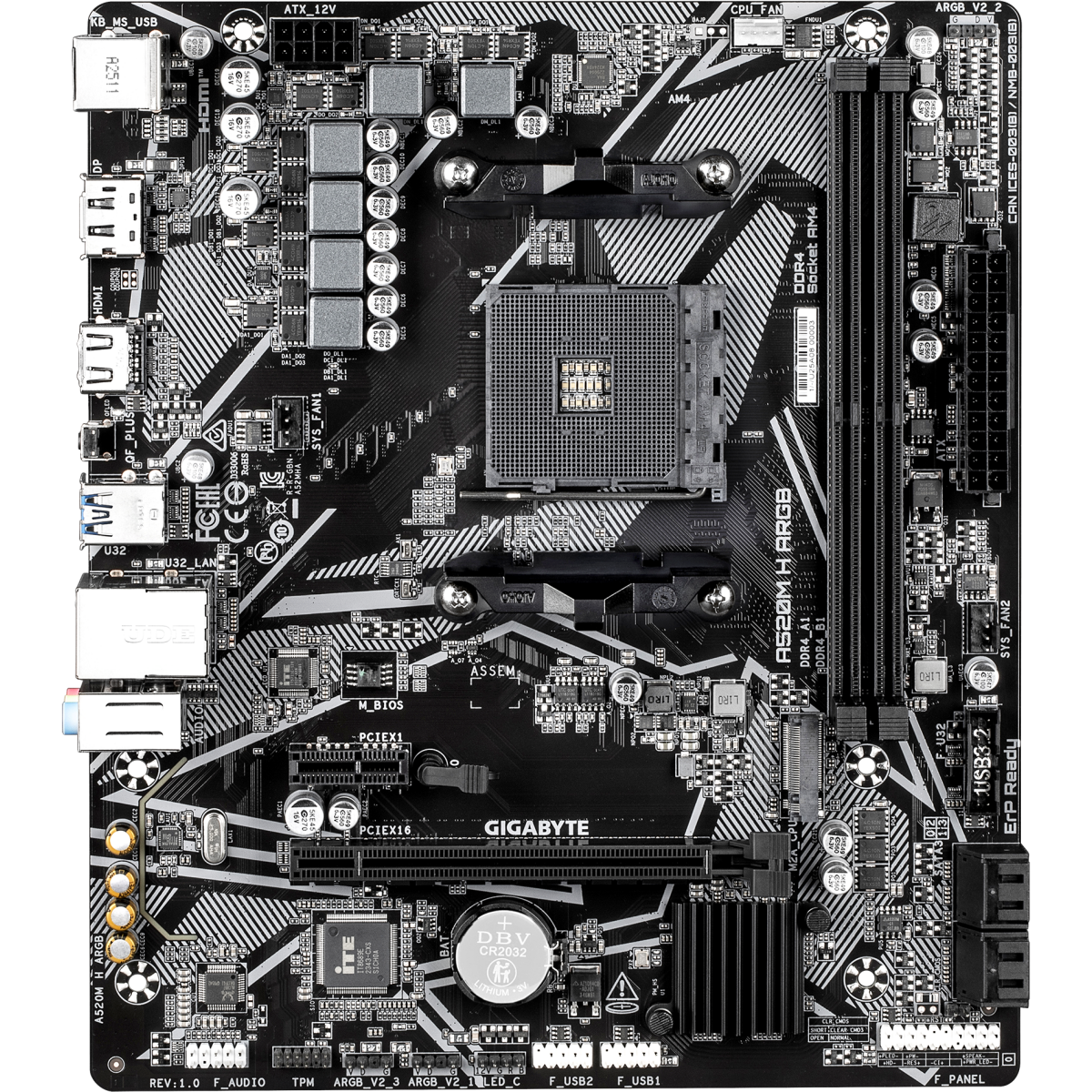 Carte mère Gigabyte A520M H ARGB