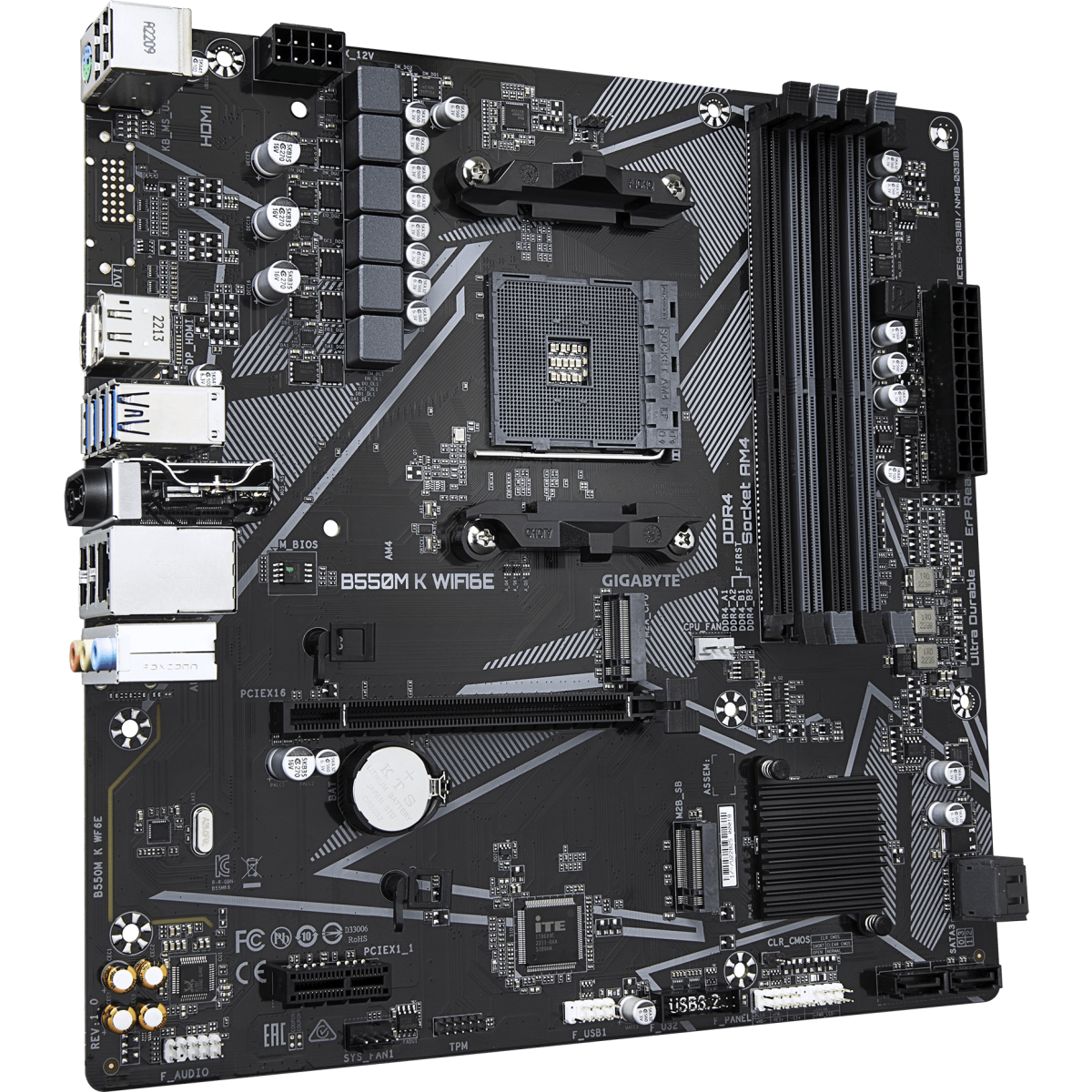 carte mère Gigabyte B550M K WIFI6E - photo 2