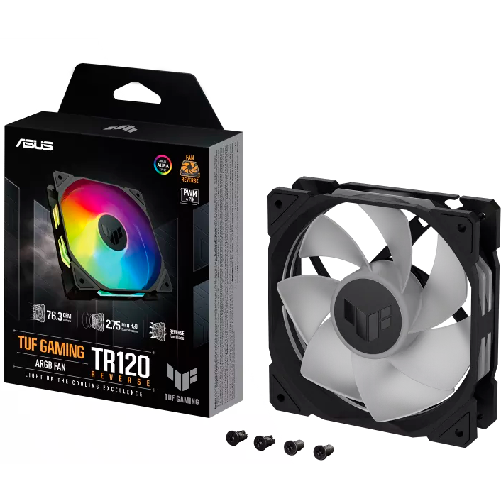Ventilateur pour boîtier ASUS TUF Gaming TR120 ARGB Reverse Black - 90DA00D0-B09000 - photo 9