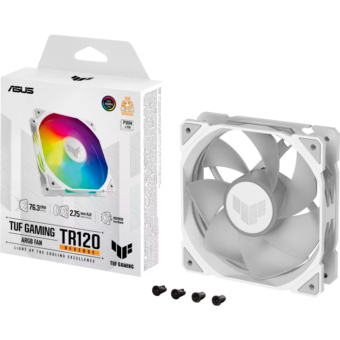 Ventilateur pour boîtier ASUS TUF Gaming TR120 ARGB Reverse White - 90DA00D3-B09000 - photo 9