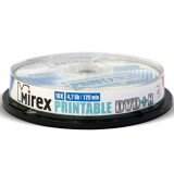 Disks DVD+R Mirex 4.7Gb 16x Cake Box Printable (10pcs) (204596)