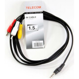 Kabelis 3.5 Jack (M) - 3xRCA (M), 1.5m, Telecom TAV4545-1.5M