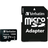 Carte mémoire 128GB MicroSD Verbatim + SD adapter (44085)