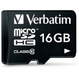 Carte mémoire 16GB MicroSD Verbatim + SD adapter (44082)