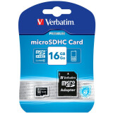Carte mémoire 16GB MicroSD Verbatim + SD adapter (44082)