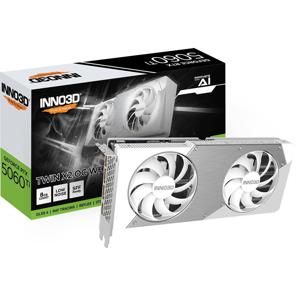 carte graphique NVIDIA GeForce RTX 5060 Ti INNO3D Twin X2 OC White 8GB (N506T2-08D7X-193075W) - photo 3