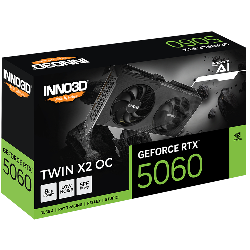 Carte graphique NVIDIA GeForce RTX 5060 INNO3D Twin X2 OC V2 8GB (N50602-08D7X-195071N) - photo 3