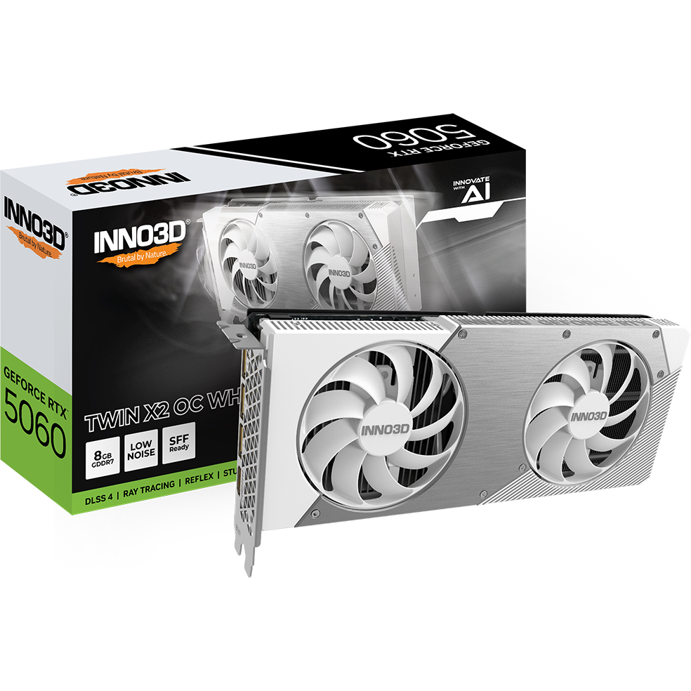 carte graphique NVIDIA GeForce RTX 5060 INNO3D Twin X2 OC White 8GB (N50602-08D7X-195070W) - photo 3