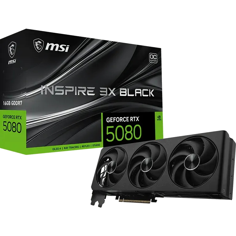 carte graphique NVIDIA GeForce RTX 5080 MSI OC 16GB (RTX 5080 16G INSPIRE 3X OC BLACK) - photo 7