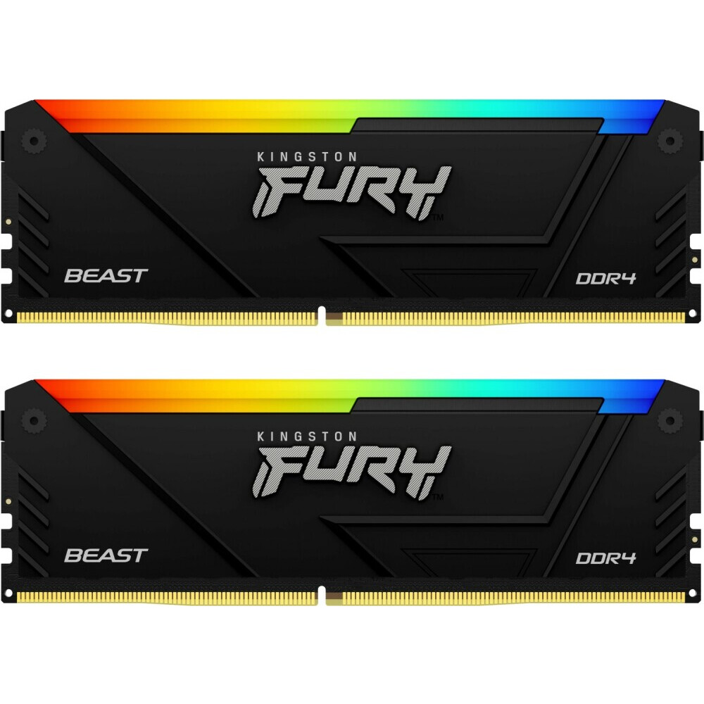 mémoire vive 16GB DDR4 3600MHz Kingston Fury Beast RGB (KF436C17BB2AK2/16) (2x8GB KIT)