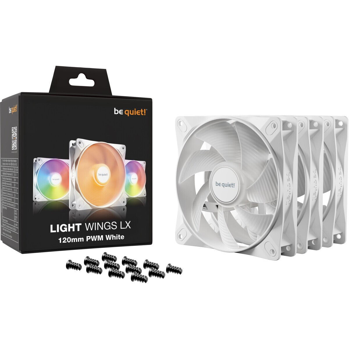 Ventilateur pour boîtier Be Quiet Light Wings LX 120mm PWM White, 3 pcs - BL122 - photo 4
