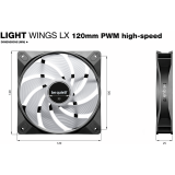Ventilateur pour le boîtier Be Quiet Light Wings LX 120mm PWM High Speed Black, 3 pcs (BL124)