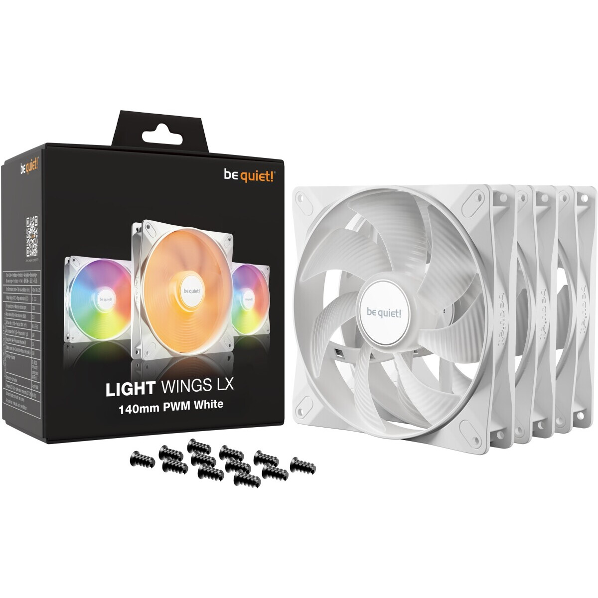 Ventilateur pour boîtier Be Quiet Light Wings LX 140mm PWM White, 3 pcs - BL128 - photo 4