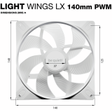 Ventilateur pour boîtier Be Quiet Light Wings LX 140mm PWM White, 3 pcs (BL128)