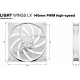 Ventilateur pour boîtier Be Quiet Light Wings LX 140mm High Speed White, 3 pcs (BL131)
