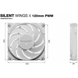 Ventilateur pour boîtier Be Quiet Silent Wings 4 120mm PWM White (BL114)