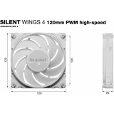 Ventilateur pour boîtier Be Quiet Silent Wings 4 120mm PWM High Speed White (BL115)