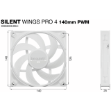 Ventilateur pour boîtier Be Quiet Silent Wings Pro 4 140mm PWM White (BL119)