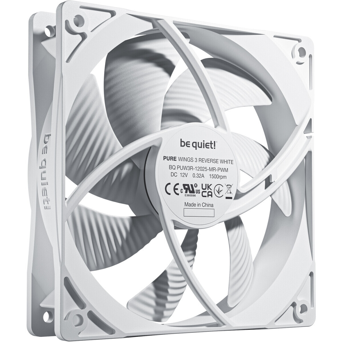 Ventilateur pour boîtier Be Quiet Pure Wings 3 120mm PWM Reverse White, 3 pcs - BL136 - photo 2