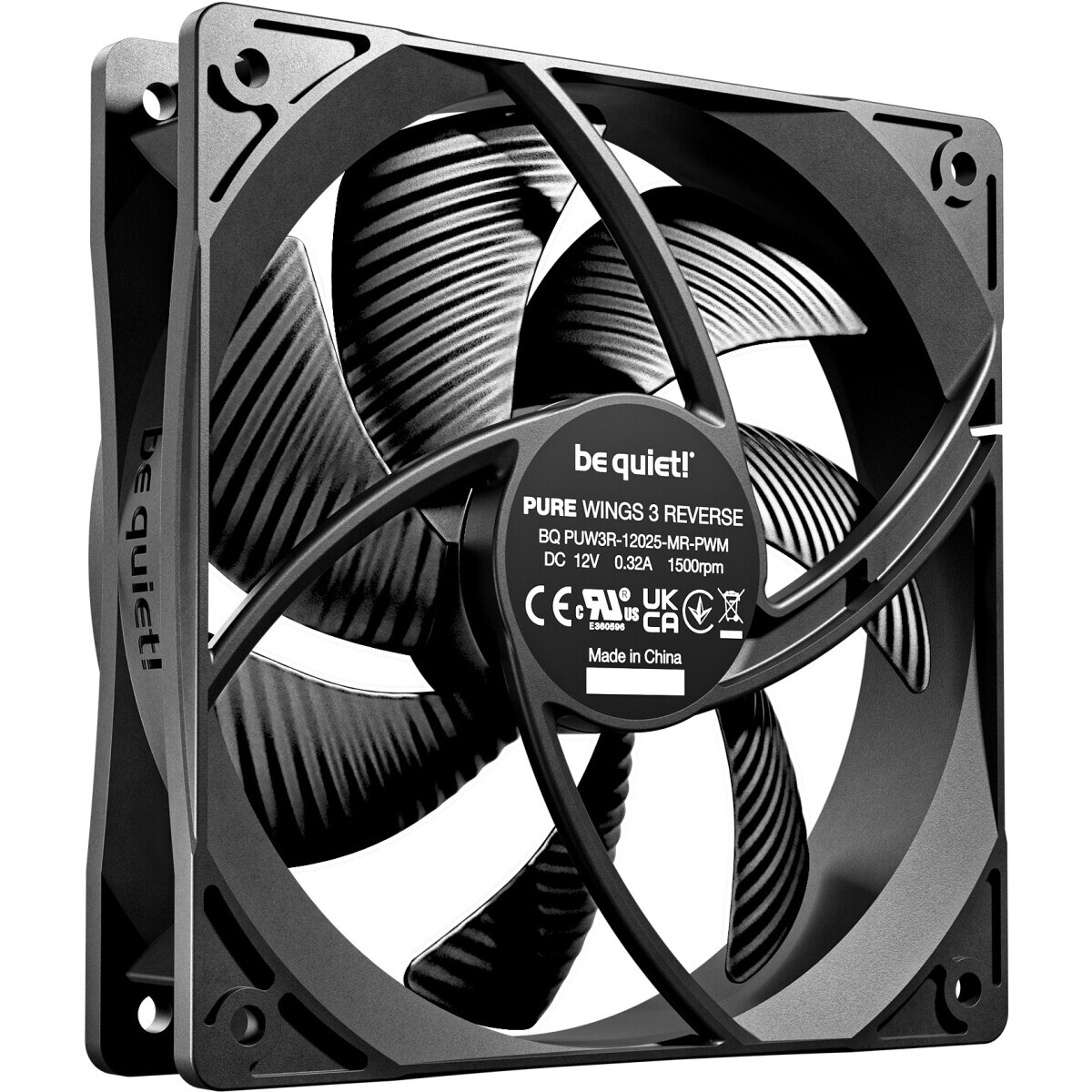 Ventilateur pour boîtier Be Quiet Pure Wings 3 120mm PWM Reverse Black, 3 pcs - BL137 - photo 2