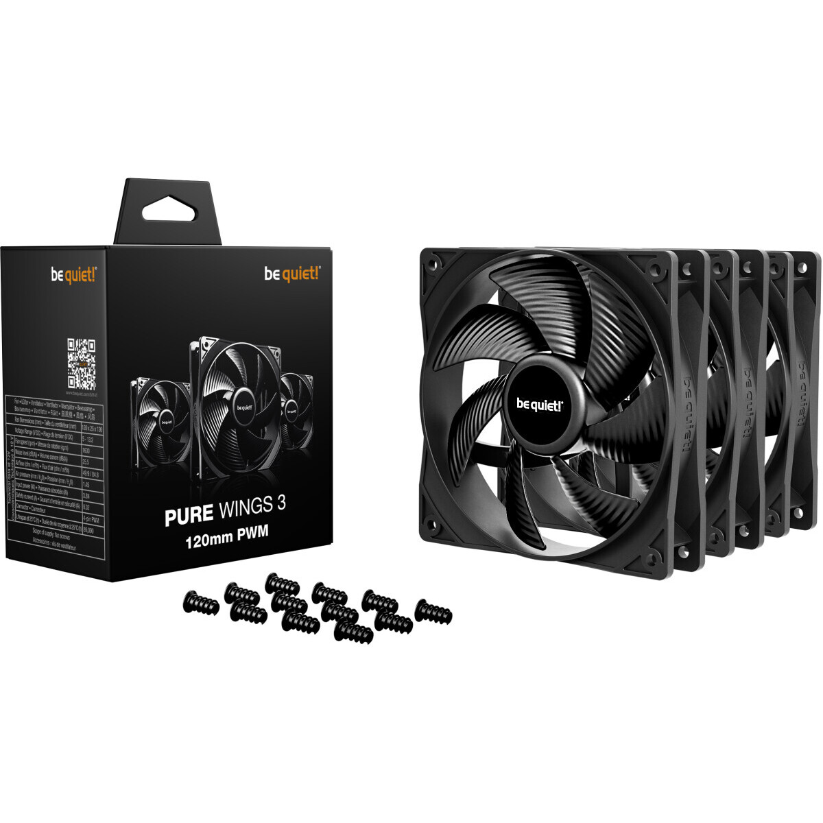 Ventilateur pour boîtier Be Quiet Pure Wings 3 120mm PWM Black, 3 pcs - BL141 - photo 3