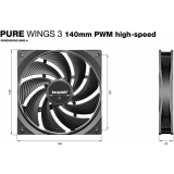 Ventilateur pour boîtier Be Quiet Pure Wings 3 140mm PWM High Speed Black, 3 pcs (BL138)