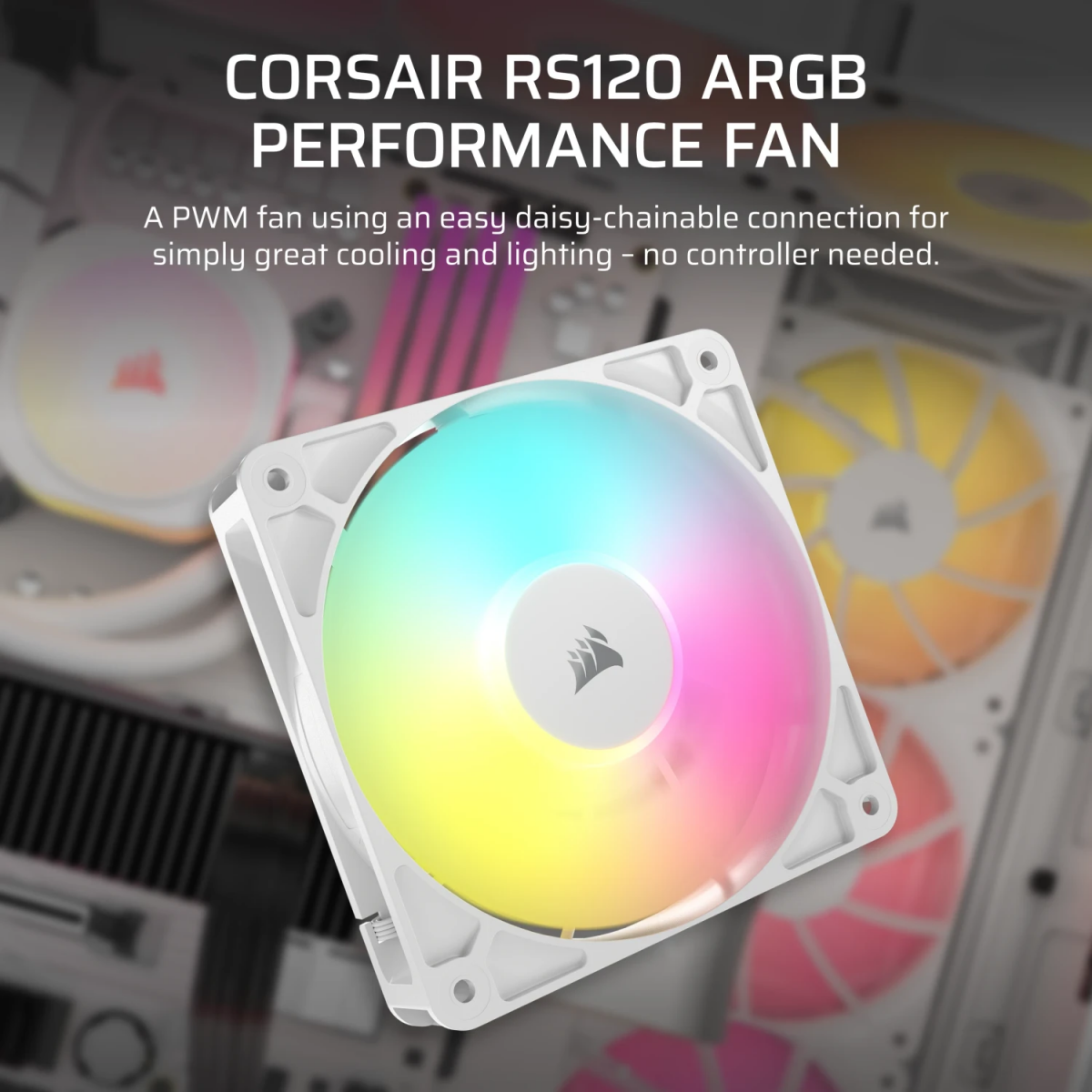 Ventilateur pour boîtier Corsair RS120 ARGB White (CO-9050184-WW) - photo 6