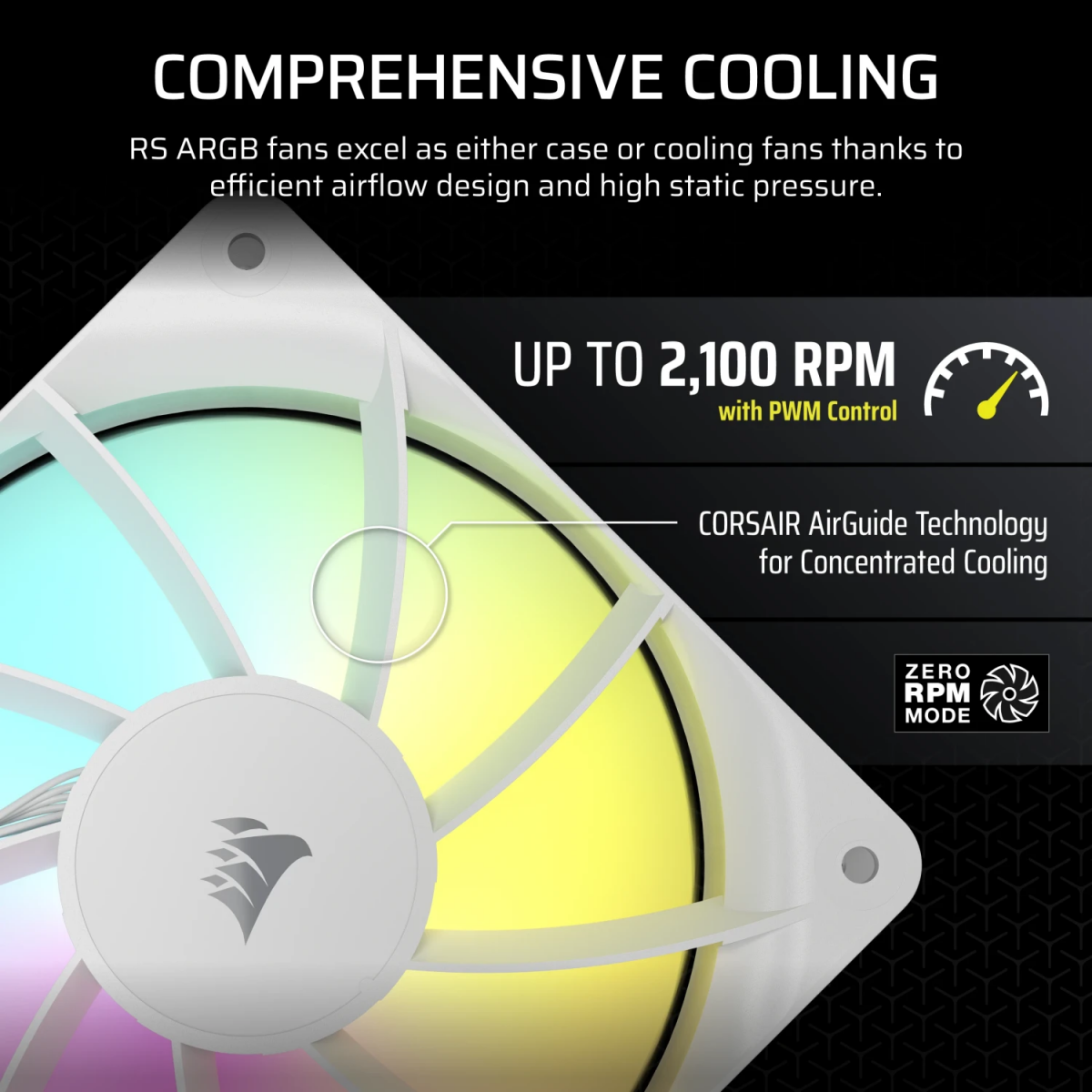 Ventilateur pour boîtier Corsair RS120 ARGB White (CO-9050185-WW) - photo 8