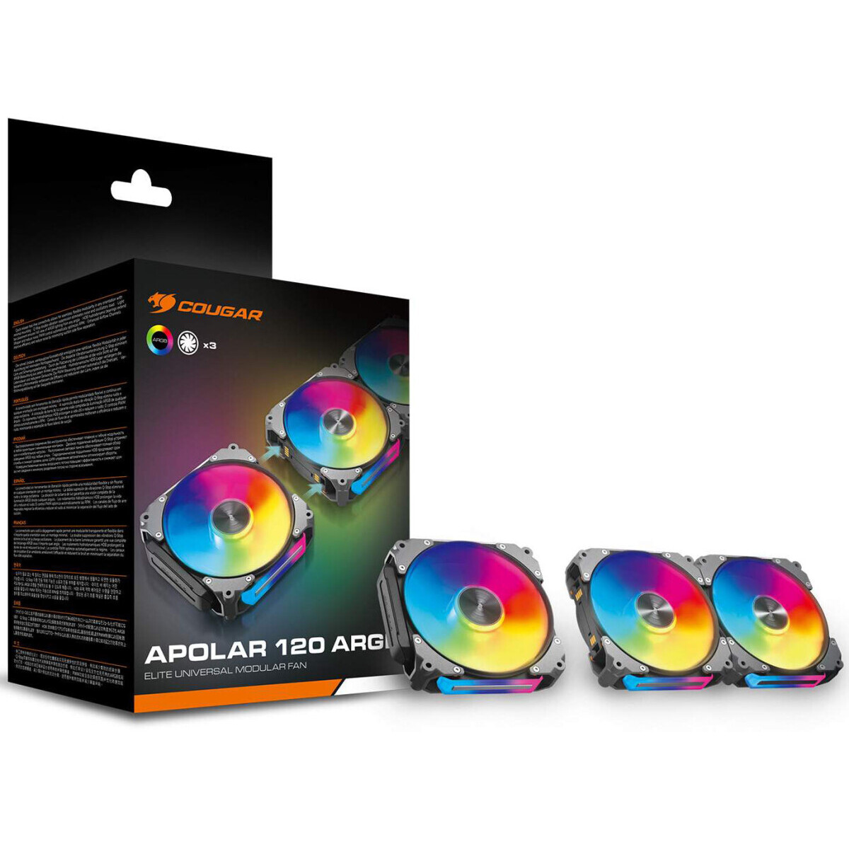 Ventilateur pour boîtier Cougar APOLAR 120 ARGB Black (3 Fan Pack) - CF-APR12HB3-RGB - photo 7