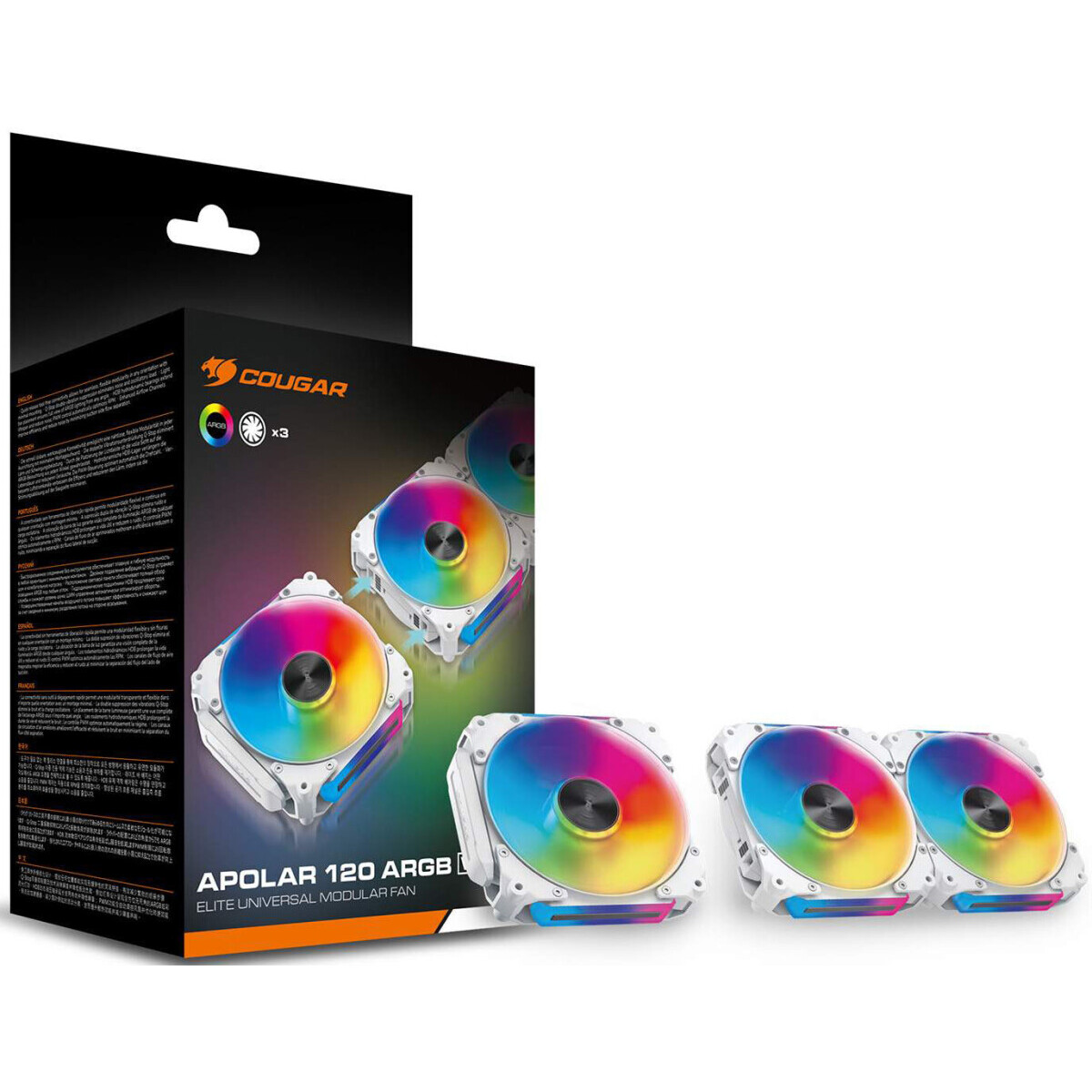 Ventilateur pour boîtier Cougar APOLAR 120 ARGB White (3 Fan Pack) - CF-APR12HW3-RGB - photo 7