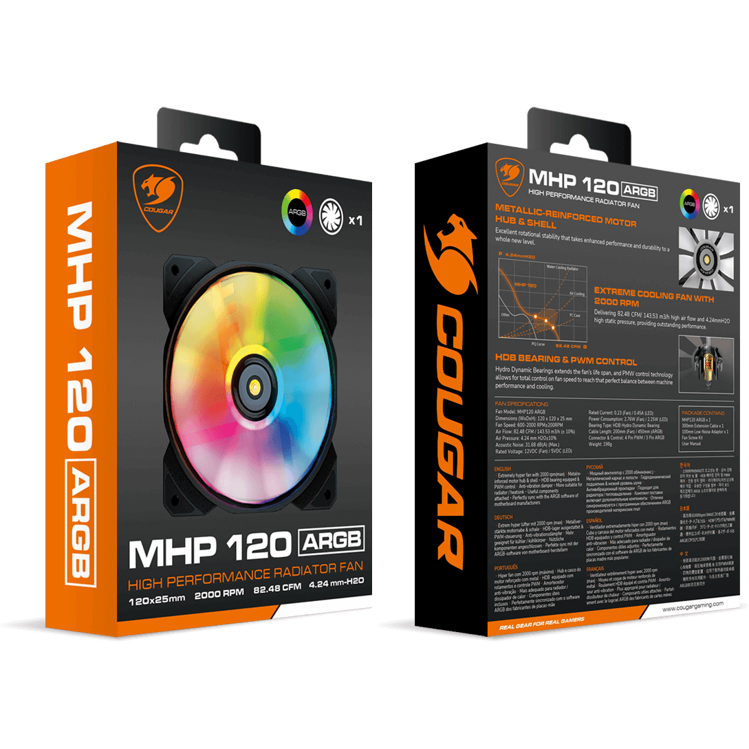 Ventilateur pour boîtier Cougar MHP120 ARGB Black - CF-MHP12HB-RGB - photo 7